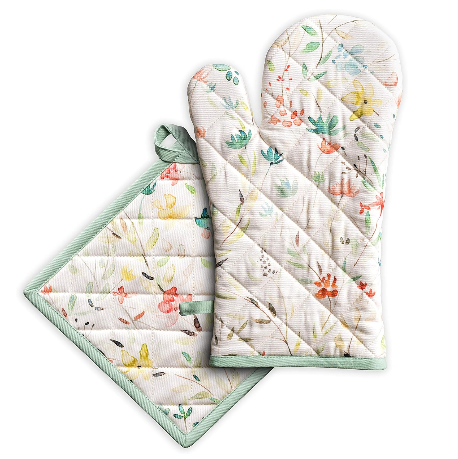 Maison d' Hermine 100% Cotton Oven Mitt & Pot Holder